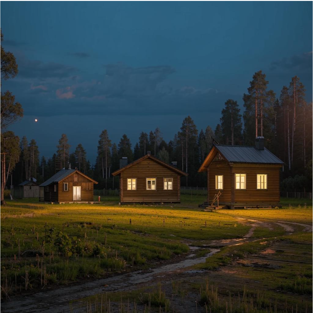 Хутор, каким его увидел ИИ Изображение создано нейросетью Kandinsky , правообладатель ПАО Сбербанк©