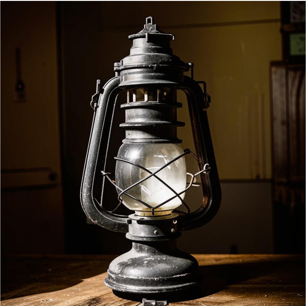 Керосиновая лампа, какой её увидел ИИ. Изображение создано нейросетью Kandinsky , правообладатель ПАО Сбербанк©