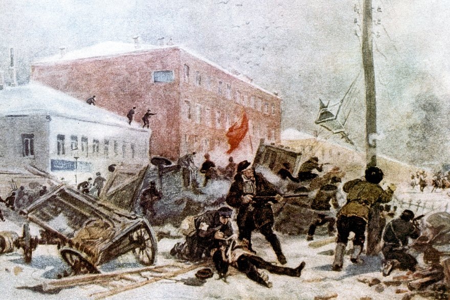    Картина Георгия Савицкого «Баррикады на Садово-Кудринской улице»