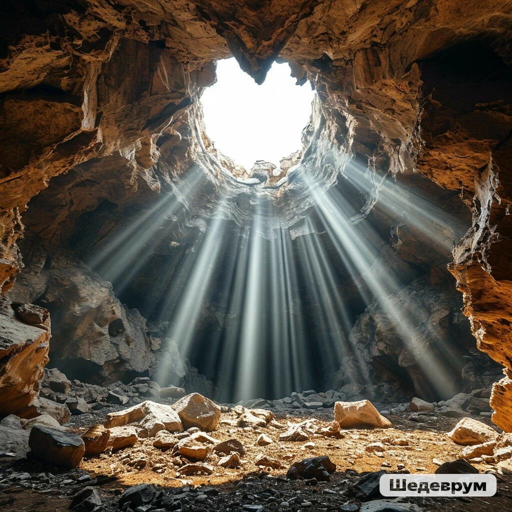 Изображение сгенерировано в нейросети Шедеврум - пещера перемещений