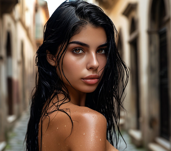 Потная девушка