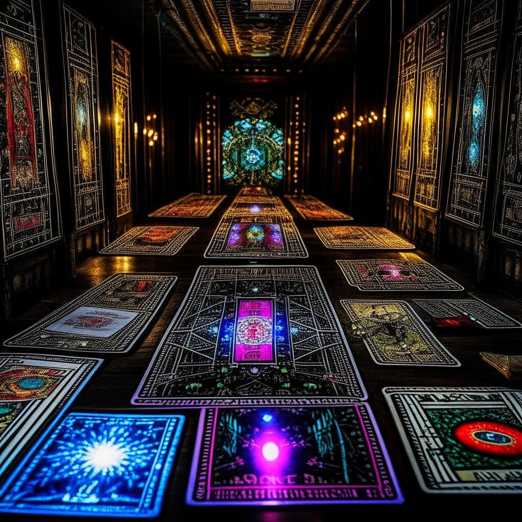 Эффект прожектора можно рассмотреть через призму карт Таро и Ленорман, так как эти системы символически отражают различные аспекты человеческой психологии, поведения и жизненных ситуаций. Давайте рассмотрим некоторые из них.