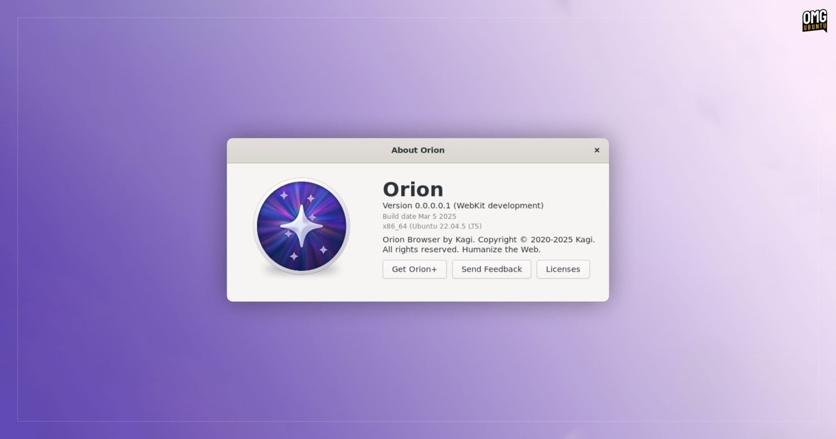 Orion: новый браузер на WebKit для Linux от Kagi