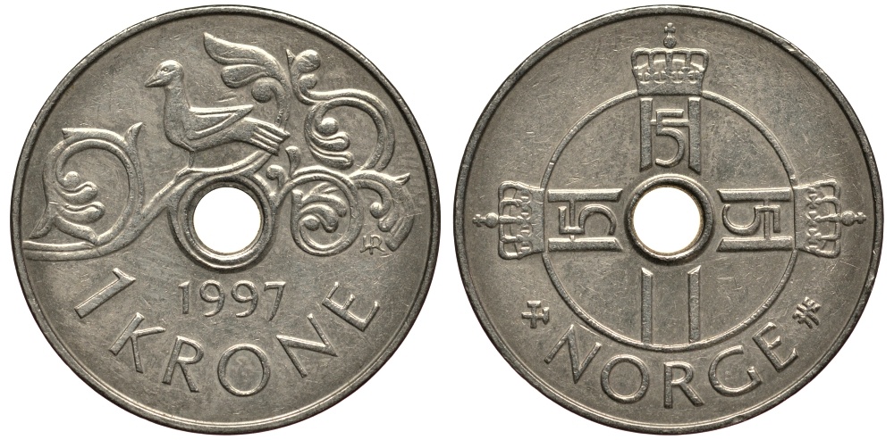 Норвежская Крона, с дырочкой посередине