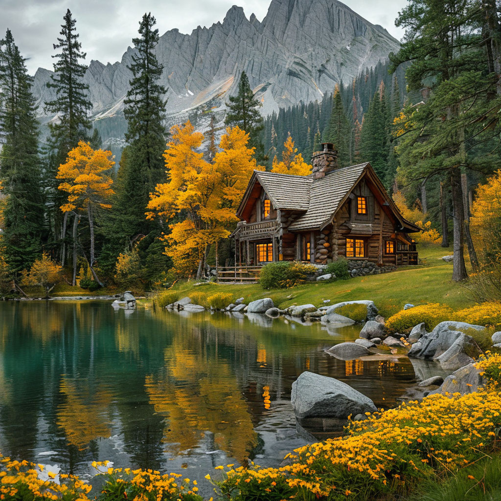 Домик Лесной Ведуньи. Картинка создана автором в Шедеврум