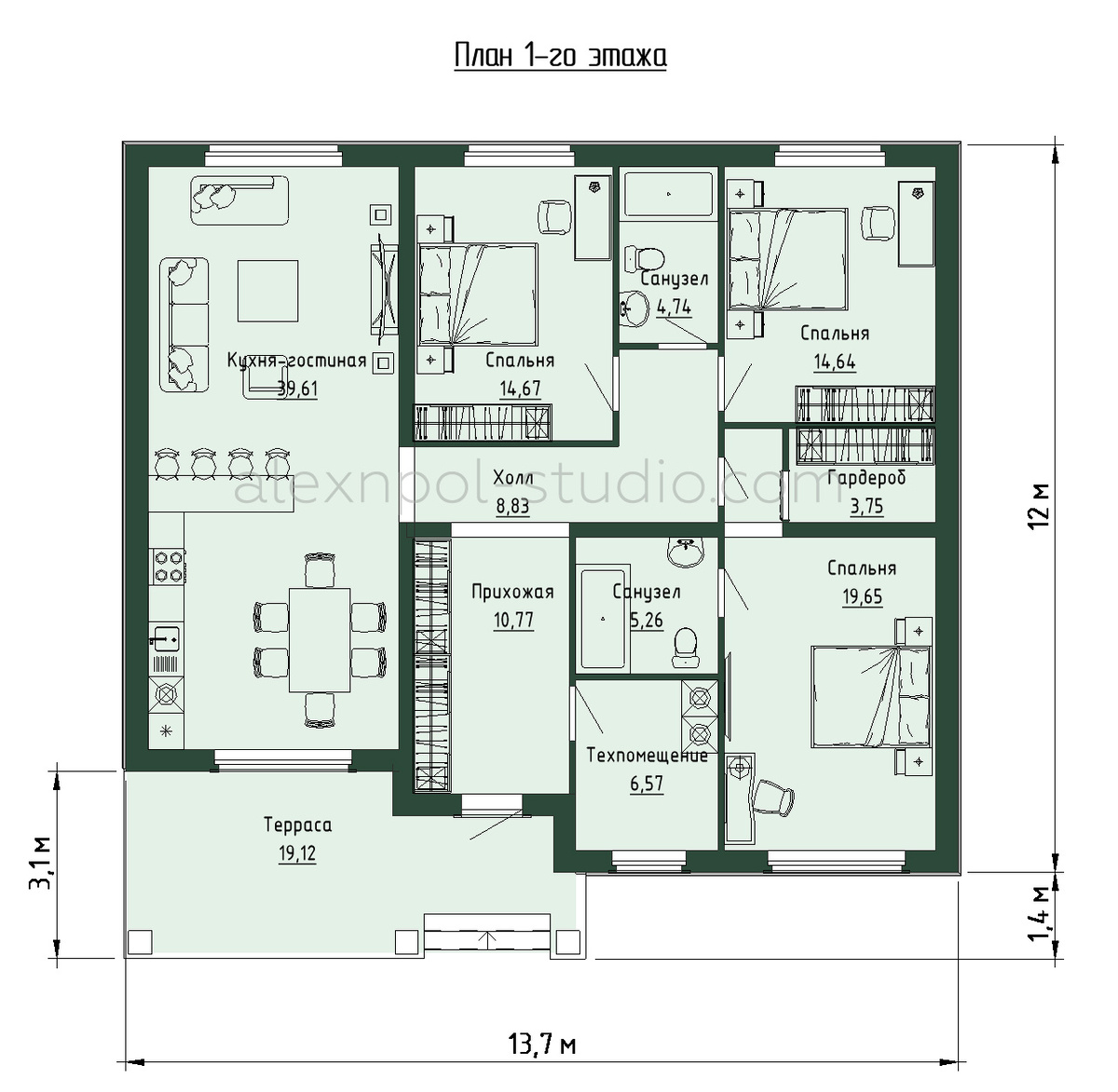 План дома проекта "Бланко"