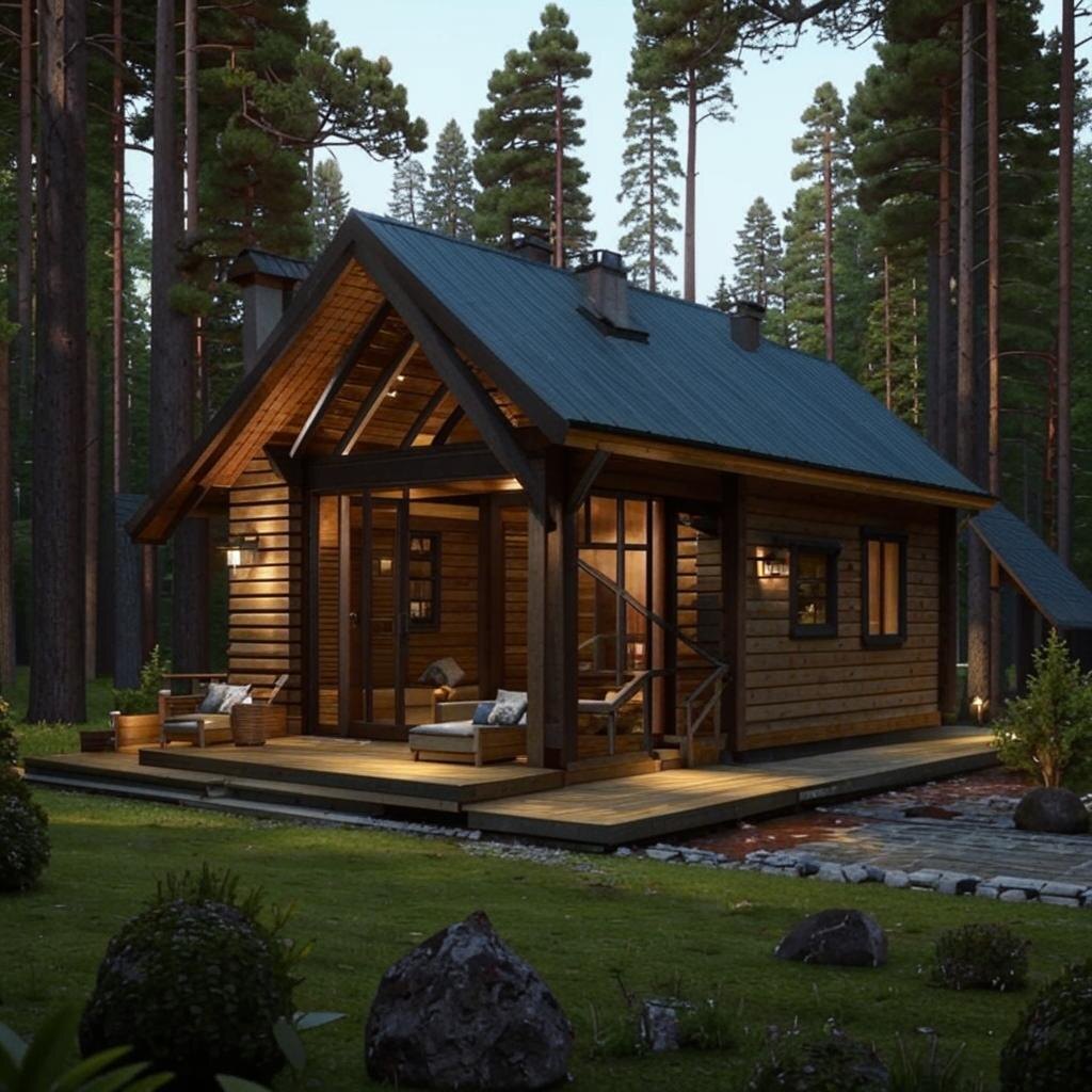 Проект бани в стиле барнхаус