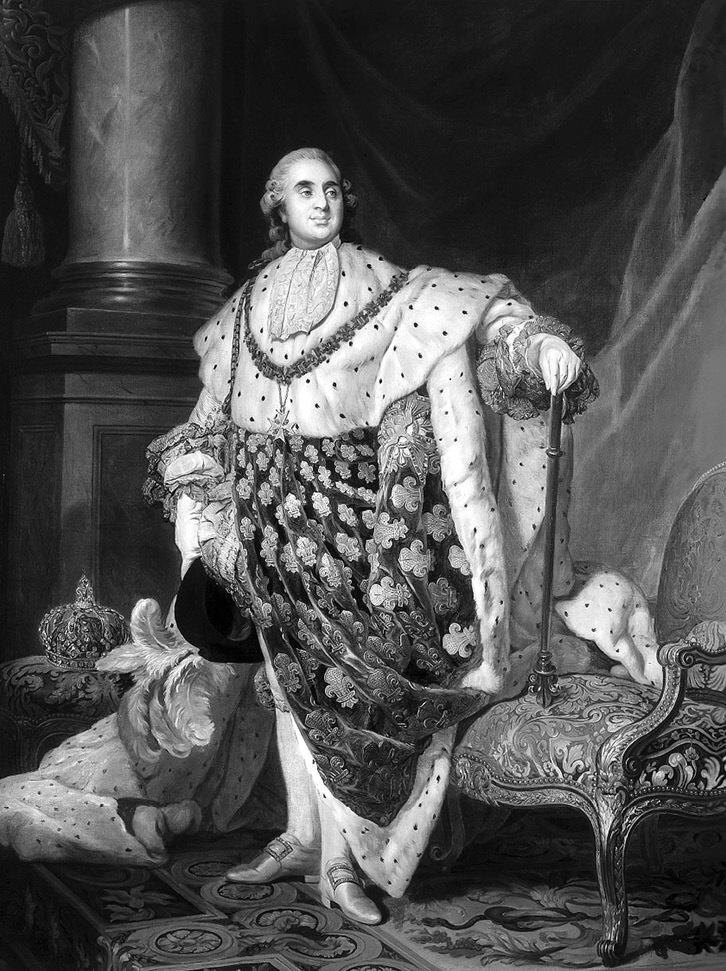 Жозеф Сиффред Дюплесси. Портрет Людовика XVI, короля Франции и Наварры, в коронационном одеянии. Ок. 1777. Версальский дворец, Версаль