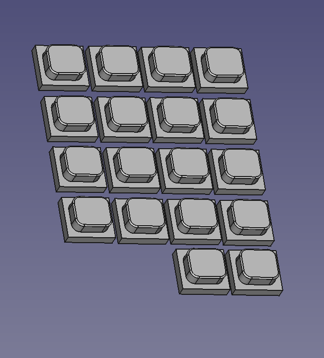 Клавиши интерфейсного модуля компьютера ЮТ-88 в программе FreeCAD.