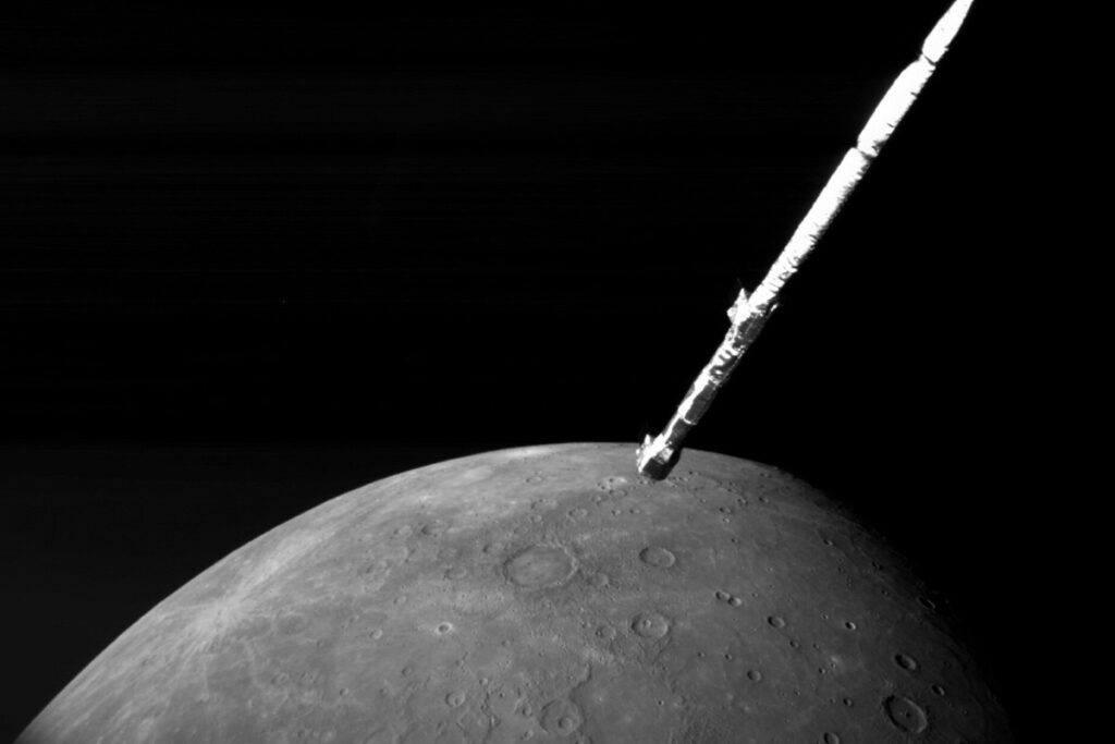 Кусочек Меркурия «глазами» космического аппарата BepiColombo / © ESA/JAXA BepiColombo