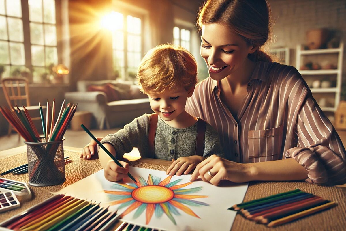 Няня гуляет, играет с малышом и проводит развивающие занятия. Источник: нейросеть📷
