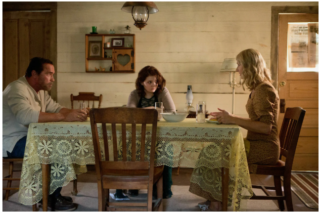 Арнольд в роли самого обычного человека - фермера, чья дочь-подросток оказалась укушена зомби