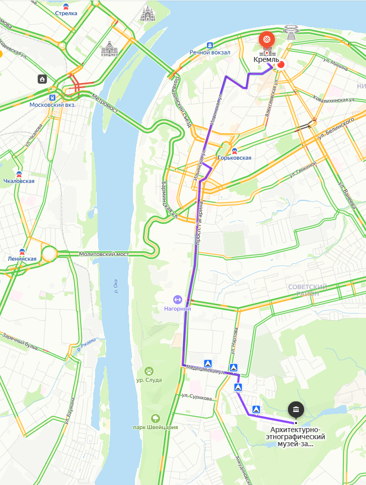 Дорога от Кремля до музея