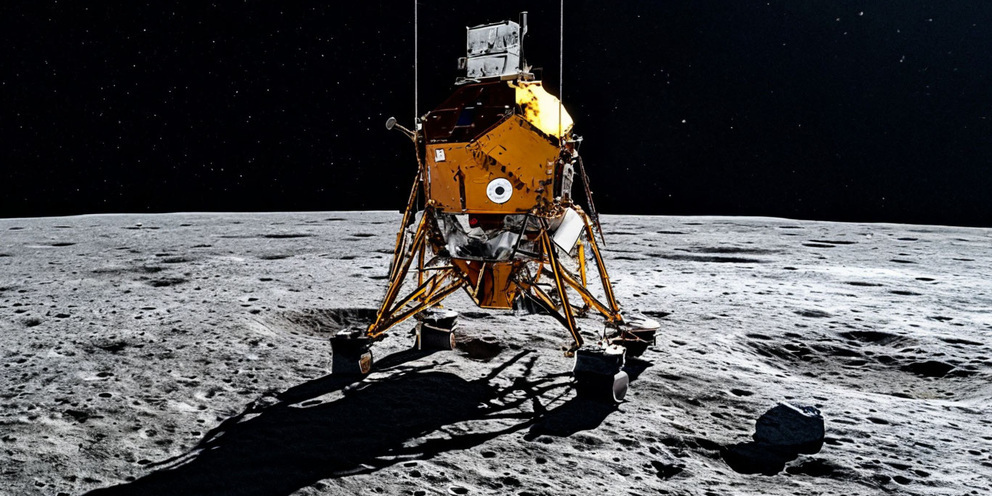 Так должен был прилуниться модуль.  Но он сделал это не так.  фото: картинки яндекса.