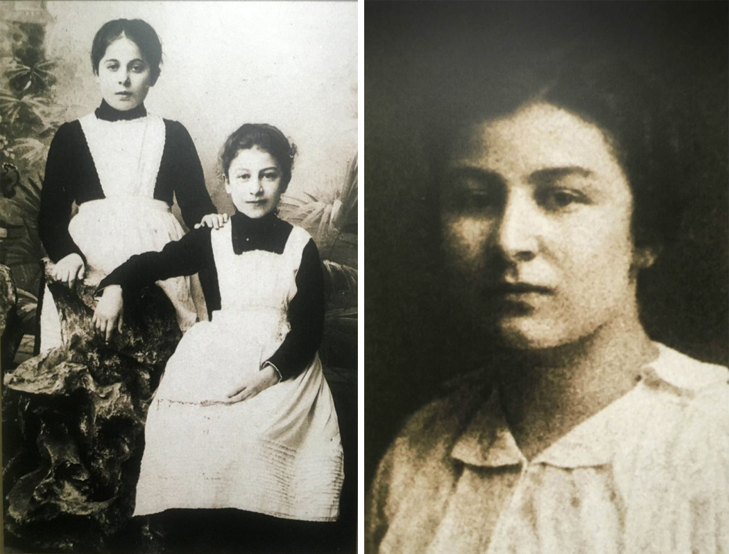 Слева - Мария, Груня сидит. Справа - Груня в юности