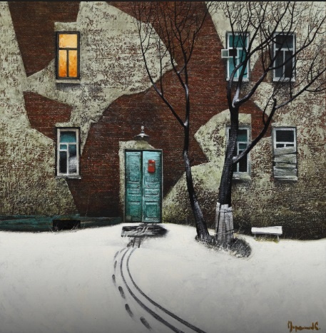 Мирошников. Незапертая дверь. 2017. Холст, масло.