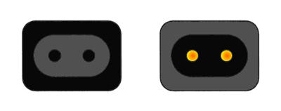 IEC C1 и C2 — неполяризованные двухпроводные разъёмы для тока силой 0,2 А. Используются для подключения маломощного оборудования, такого как наушники, микрофоны или другие устройства с низким энергопотреблением.