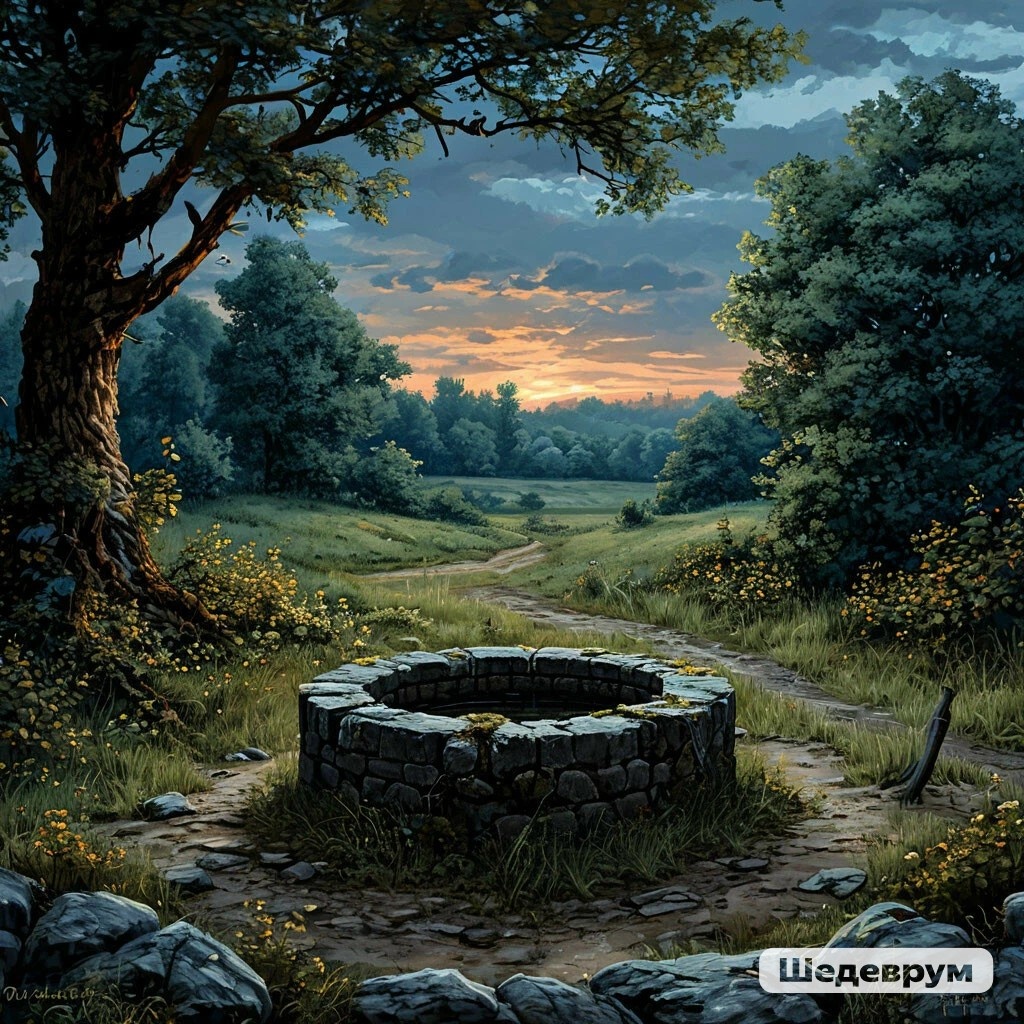 Старый колодец. Изображение сгенерировано нейросетью Шедеврум