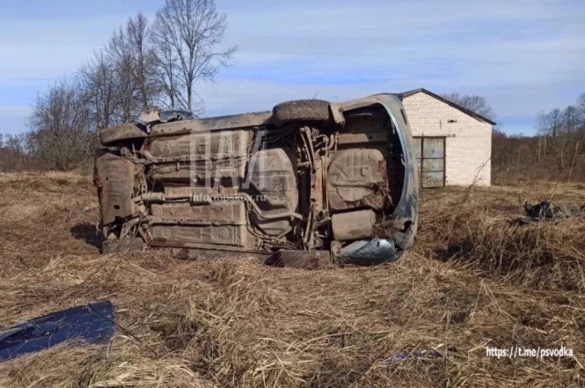    Водитель вылетел через стекло в результате аварии в Дновском районе