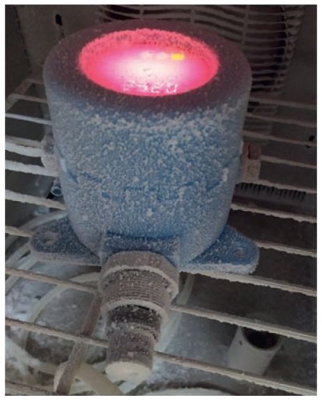 Испытания датчика кислорода при низких температурах  (– 60 °С)