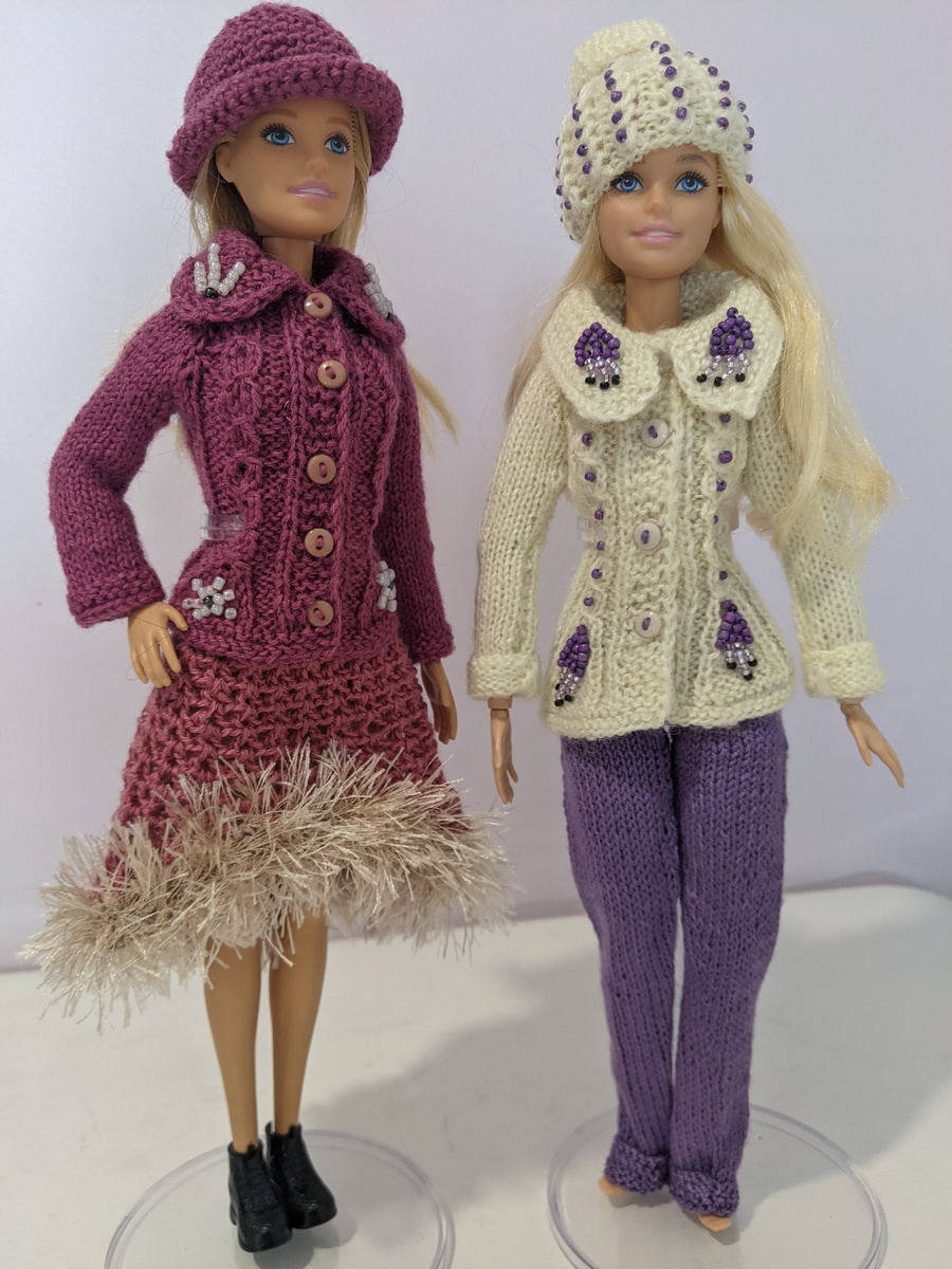 Жакет/кофта для куклы Барби спицами 