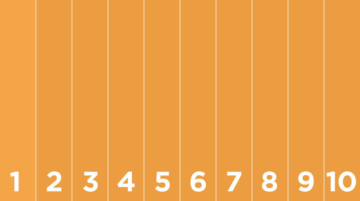 Под какой цифрой оттенок цвета отличается от остальных?