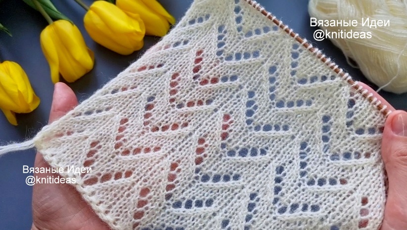 Ажурный узор спицами!