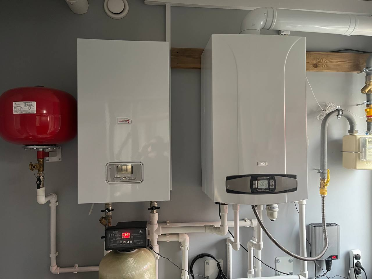 Каскадное подключение газового котла Baxi и электрического котла Proterm 