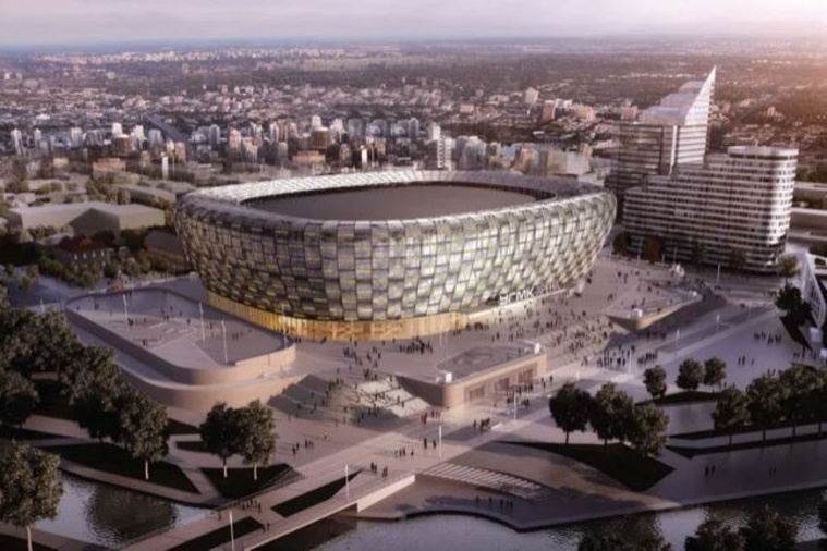 Внешний вид будущей ледовой арены был в трех вариантах. Слайд из презентации Ледовой арены для заседания архитектурно-градостроительного совета при губернаторе Свердловской области