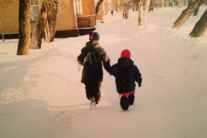 На тренировку с братом. предоставлено Анной Брюховой