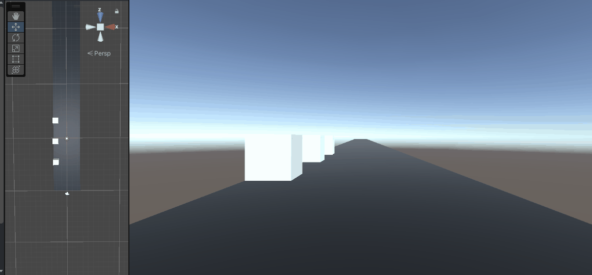 Препятствия генерируются в ритм музыки