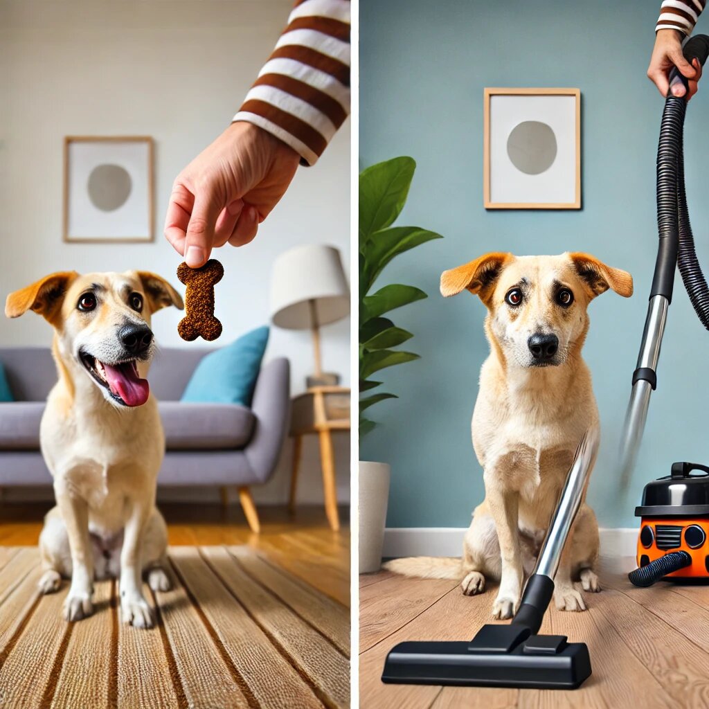 Получения лакомства до столкновения с неприятными объектами. ИИ генерация