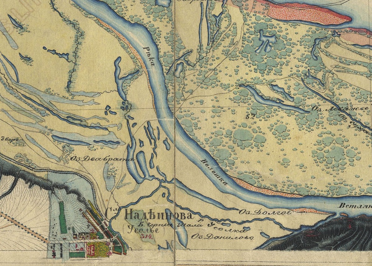 Усолье на карте 1861 года