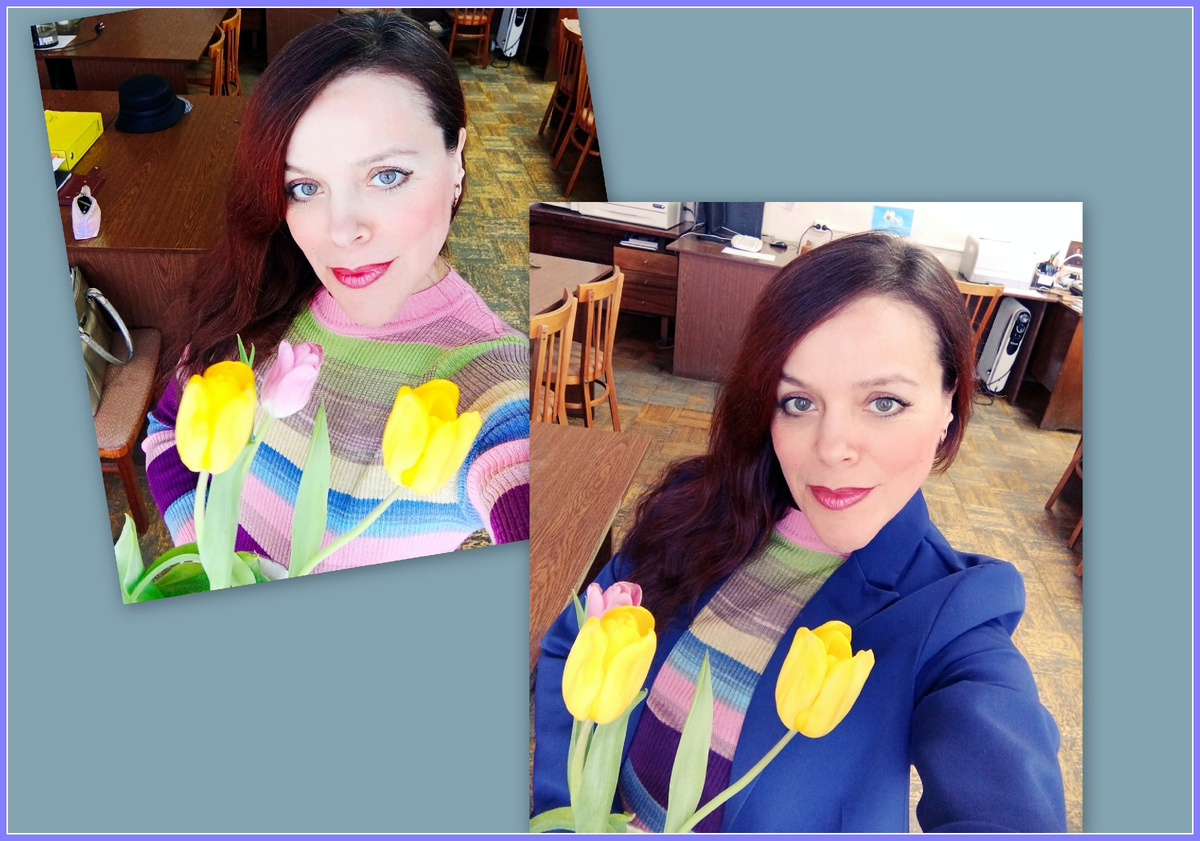 Пришлось поработать в воскресенье. На работе - отголоски 8 марта))