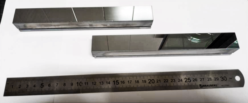 Фото рентгеновских зеркал на основе монокристаллического кремния для нанофокусирующей системы СКИФа