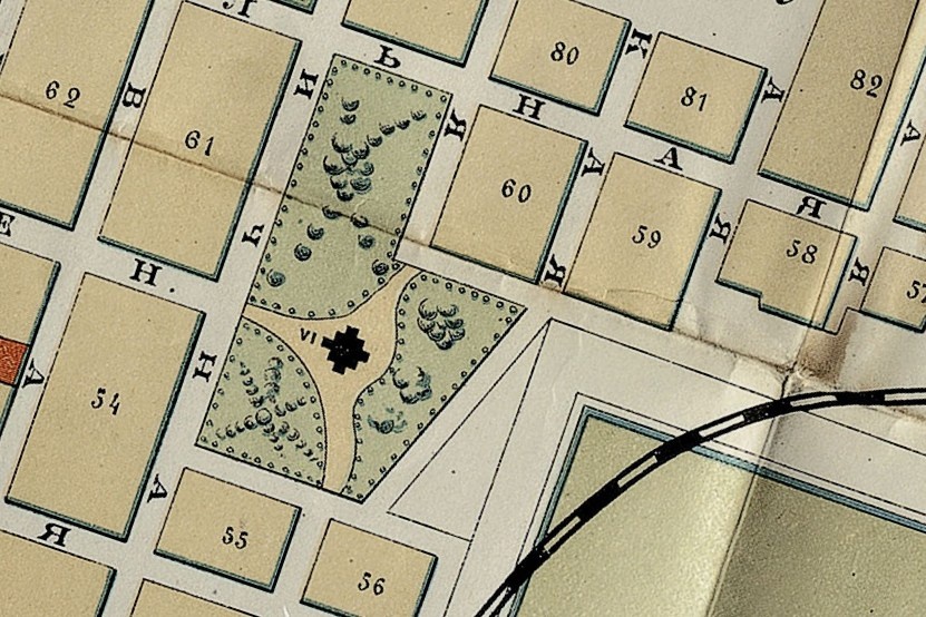 Покровский сад на схеме 1894 года