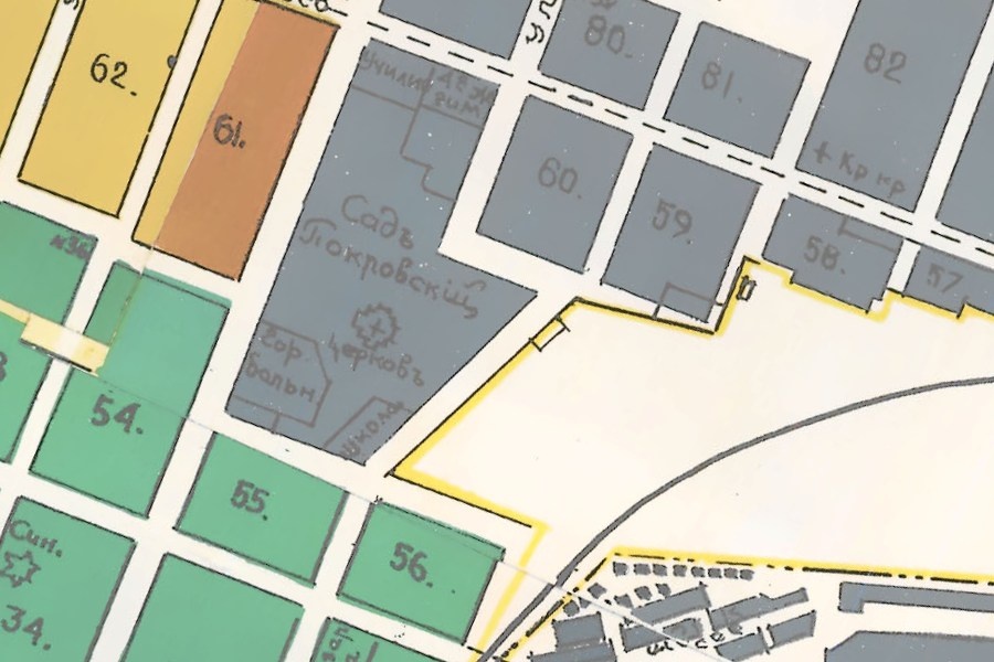 Покровский сад на схеме 1910 года