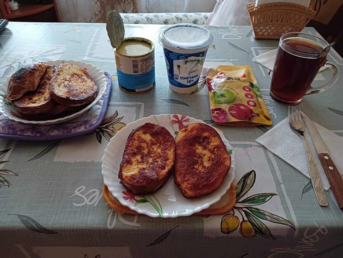 Мой вкусный завтрак выходного дня. Греночки.