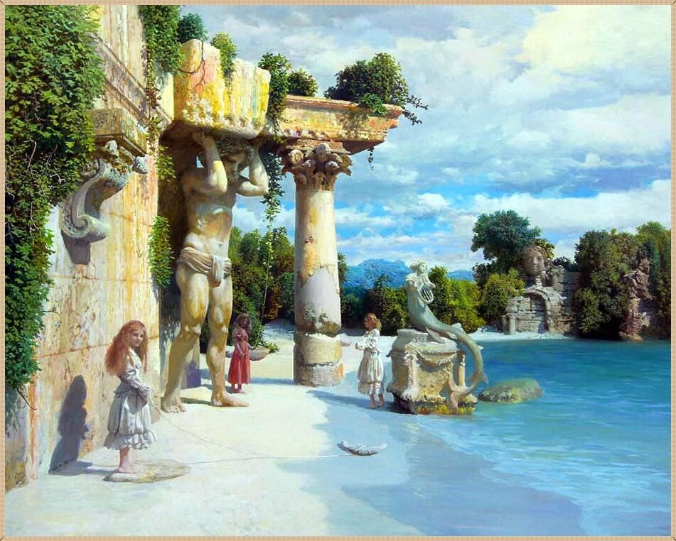 © Александр Саидов. Атлант на морском берегу. Холст, масло.