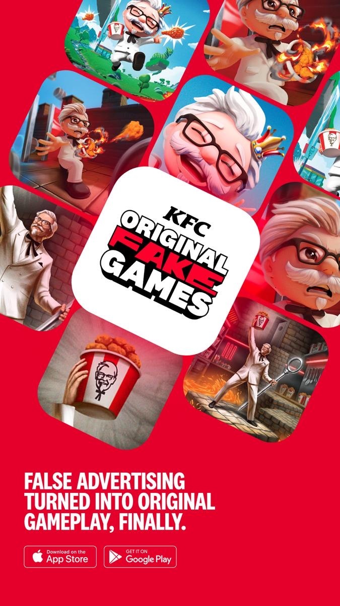 KFC превратил фейковые мобильные игры в реальные с помощью кампании «Original Fake Games»  