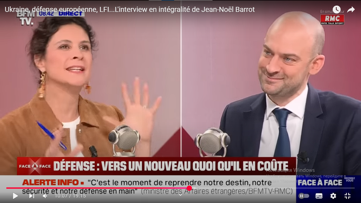 Аполлин де Малерб и Жан-Ноэль Барро. Скриншот и передачи. Источник канал BFMTV в YouTube.