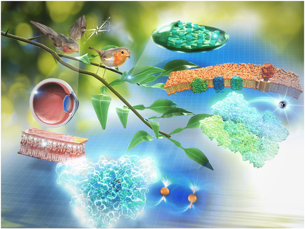 Примеры квантовых эффектов в биологии. Источник: https://pubs.rsc.org/en/content/articlehtml/2025/cs/d4cs00650j 