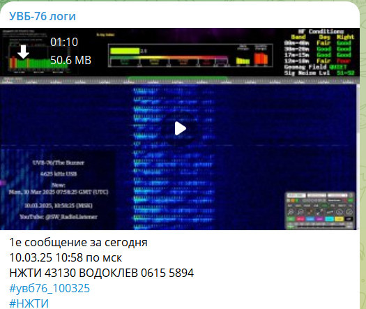    ФОТО: СКРИНШОТ ТГ-КАНАЛА T.ME/UVB76LOGS
