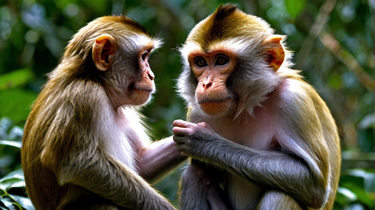 Обезьяны прижимают уши, чтобы показать своё подчинение более доминирующим особям