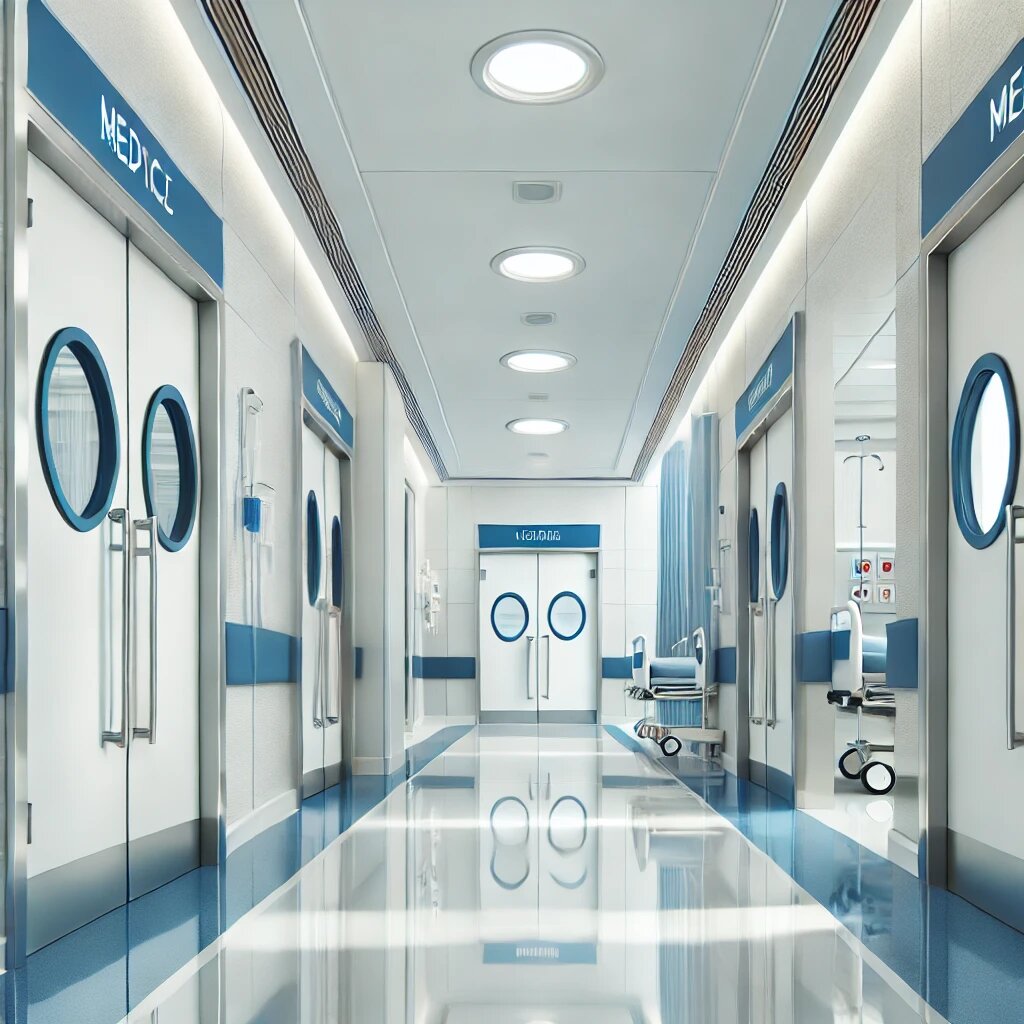 Двери ПВХ Аквакомпозит с иллюминатором, отбойной пластиной, ручкой скобой, частичным окрашиванием