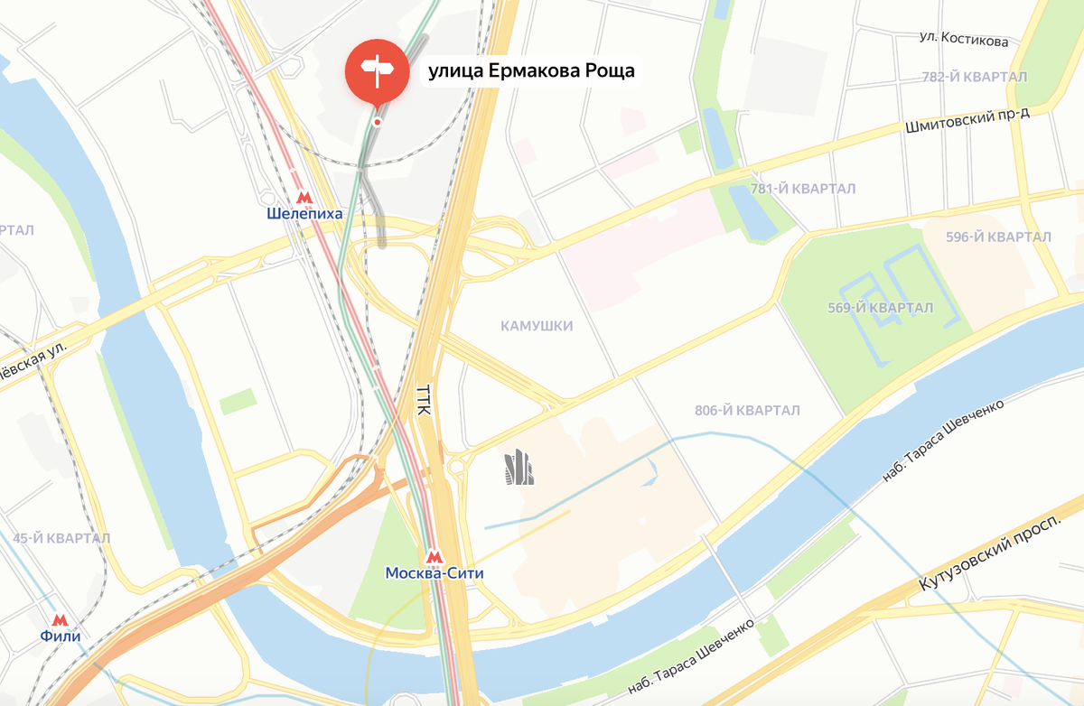 Улица Ермакова роща. Яндекс.Карты.