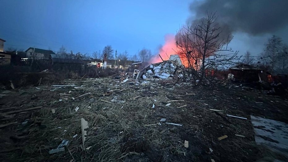    Последствия атаки БПЛА в Подмосковье Автор фото: t.me/vorobiev_live