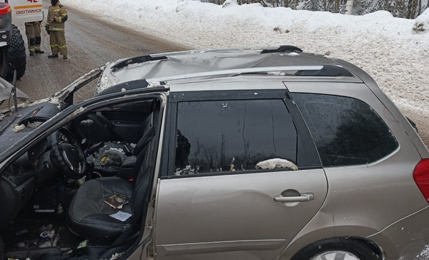    В Омутнинском районе перевернулась «Гранта»