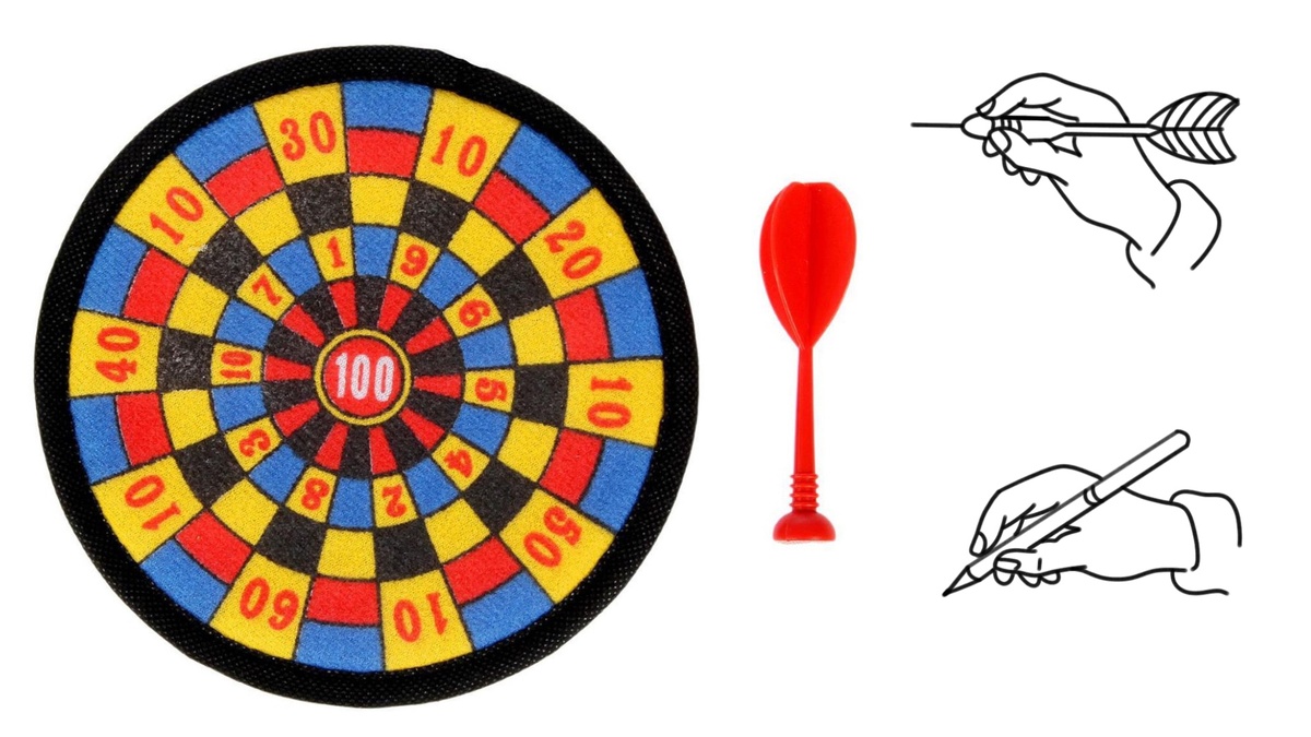 Обратите внимание, что на первой картинке нейросеть не справилась с правильным изображением пальцев на дротике, поэтому я сама нарисовала схему👆Захват идентичен, как при письме. 