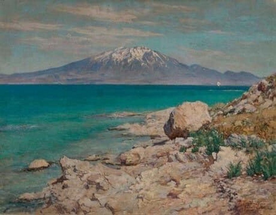 Фанос Терлемезян. Гора Сипан с острова Ктуц. 1915 год. Из коллекции Национальной галереи Армении.
